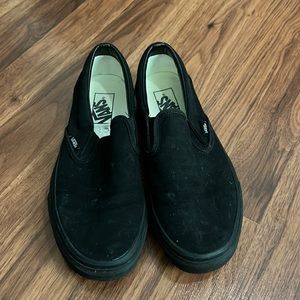 Black no lace slip on vans 9 women 7.5 men